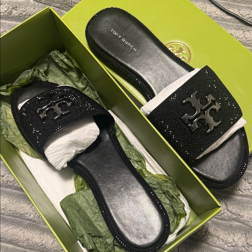 Tory Burch Black Slide Sandals